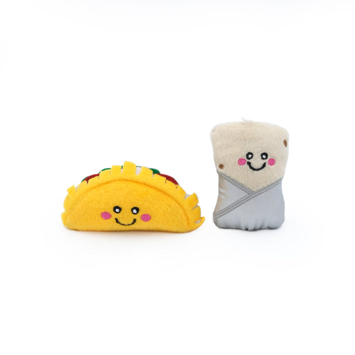 ZippyClaws Cat Toy NomNomz Taco & Burrito 2-Pack