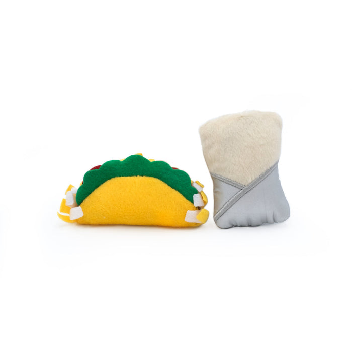 ZippyClaws Cat Toy NomNomz Taco & Burrito 2-Pack