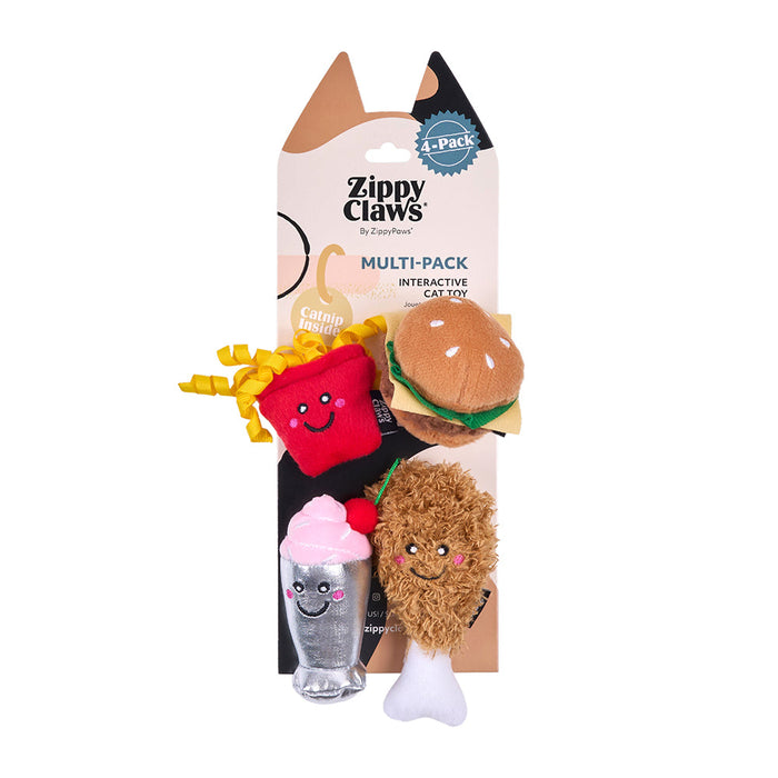 ZippyClaws NomNomz 4-Pack - Fast Foods