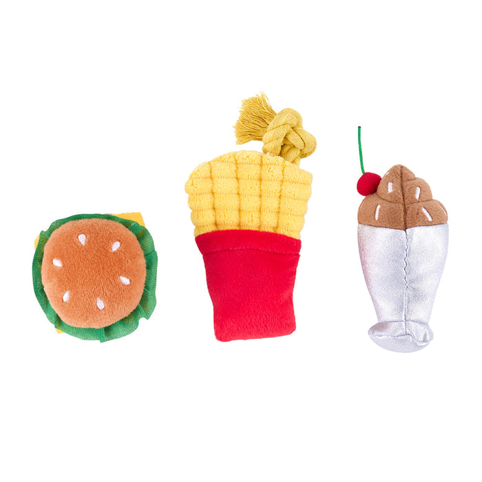 ZippyPaws Miniz 3-Pack - Fast Foods