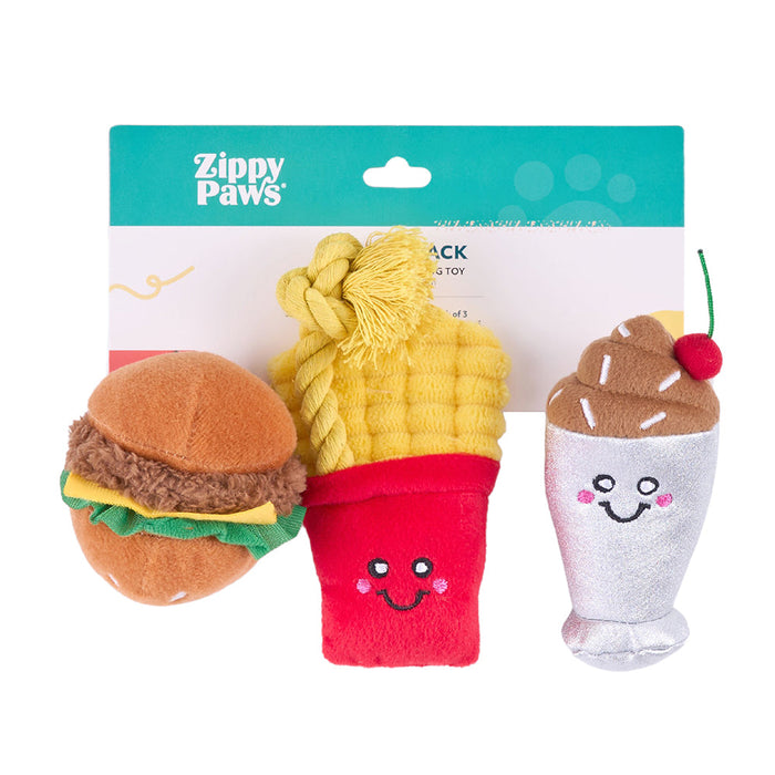 ZippyPaws Miniz 3-Pack - Fast Foods