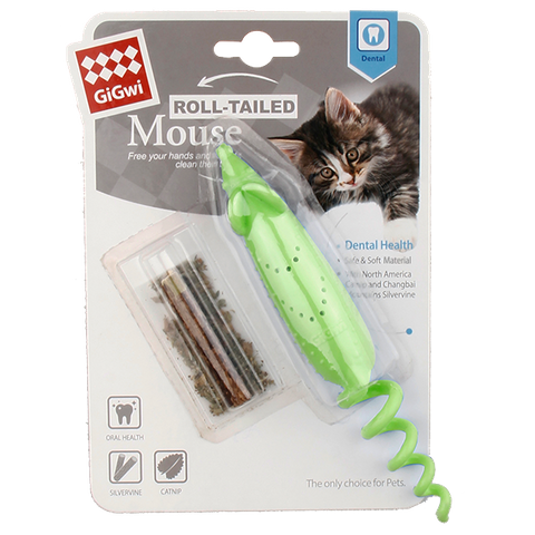 GiGwi Rolled-Tail Mouse with Catnip