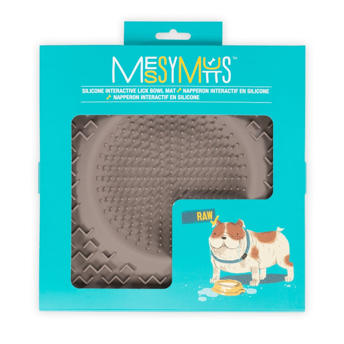 Messy Mutts - Silicon Therapeutic Licking Bowl Mat (Grey)
