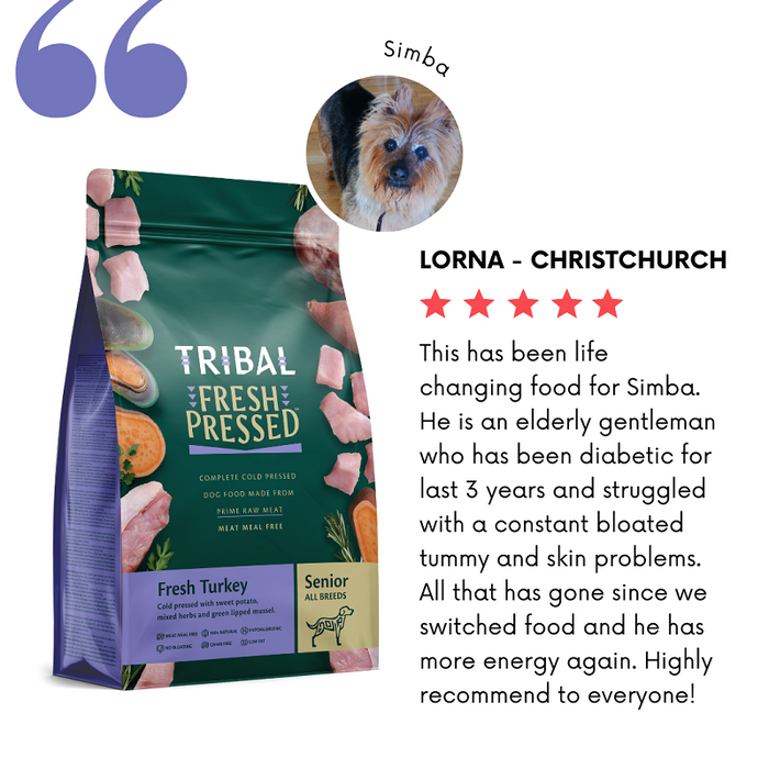 NZ review for Tribal Fresh Pressed Senior dog food