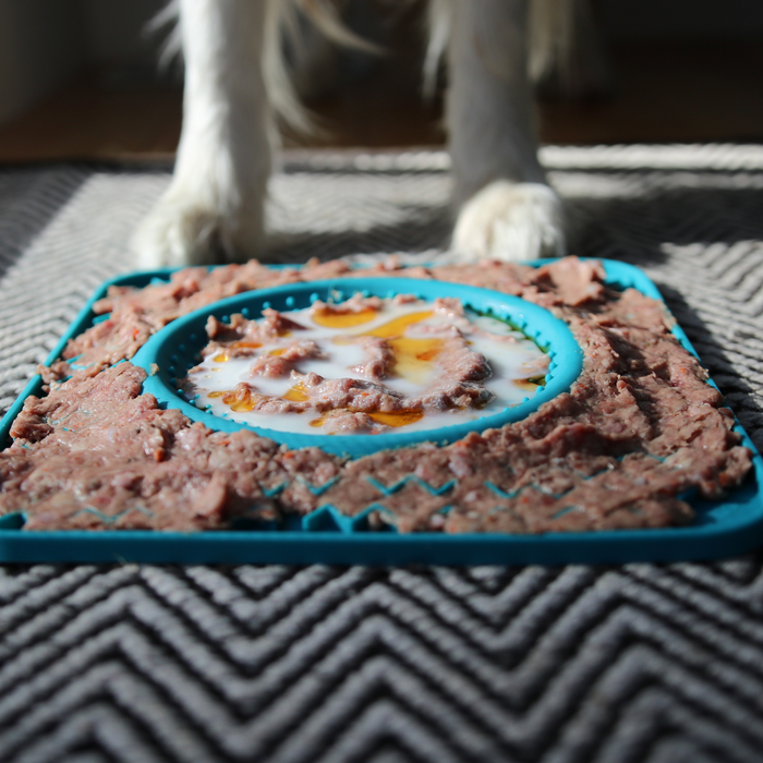 Messy Mutts - Silicon Therapeutic Licking Bowl Mat (Blue)