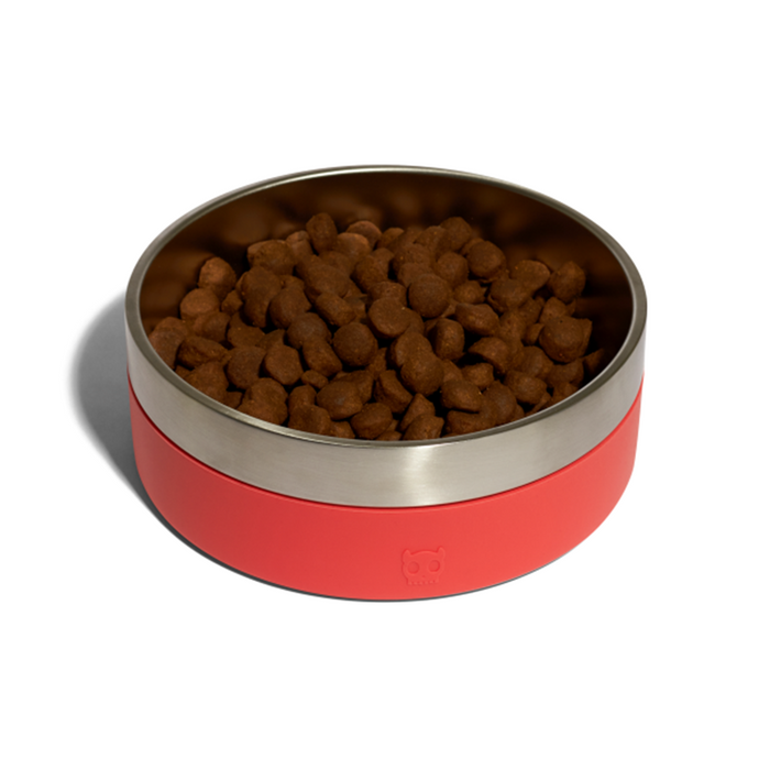 Zee.Dog Tuff Bowl - Coral & Stainless Steel
